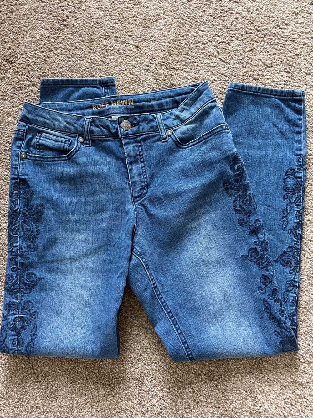 Ruff Hewn embroidered skinny leg denim